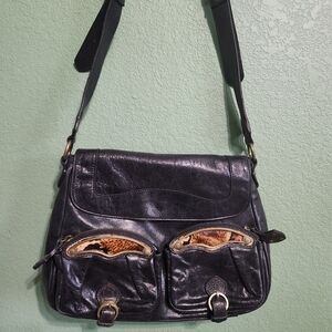 FerroModa Black Leather Made In Italy Bag